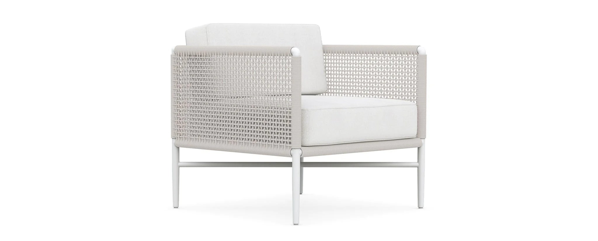 Roza Outdoor Garden Balcony Sofa Set 2 Seater and 2 Single Seater With 1 Center Table Set, Braid & Rope (White + Beige)