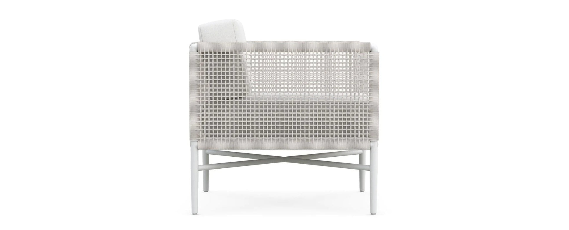 Roza Outdoor Garden Balcony Sofa Set 2 Seater and 2 Single Seater With 1 Center Table Set, Braid & Rope (White + Beige)