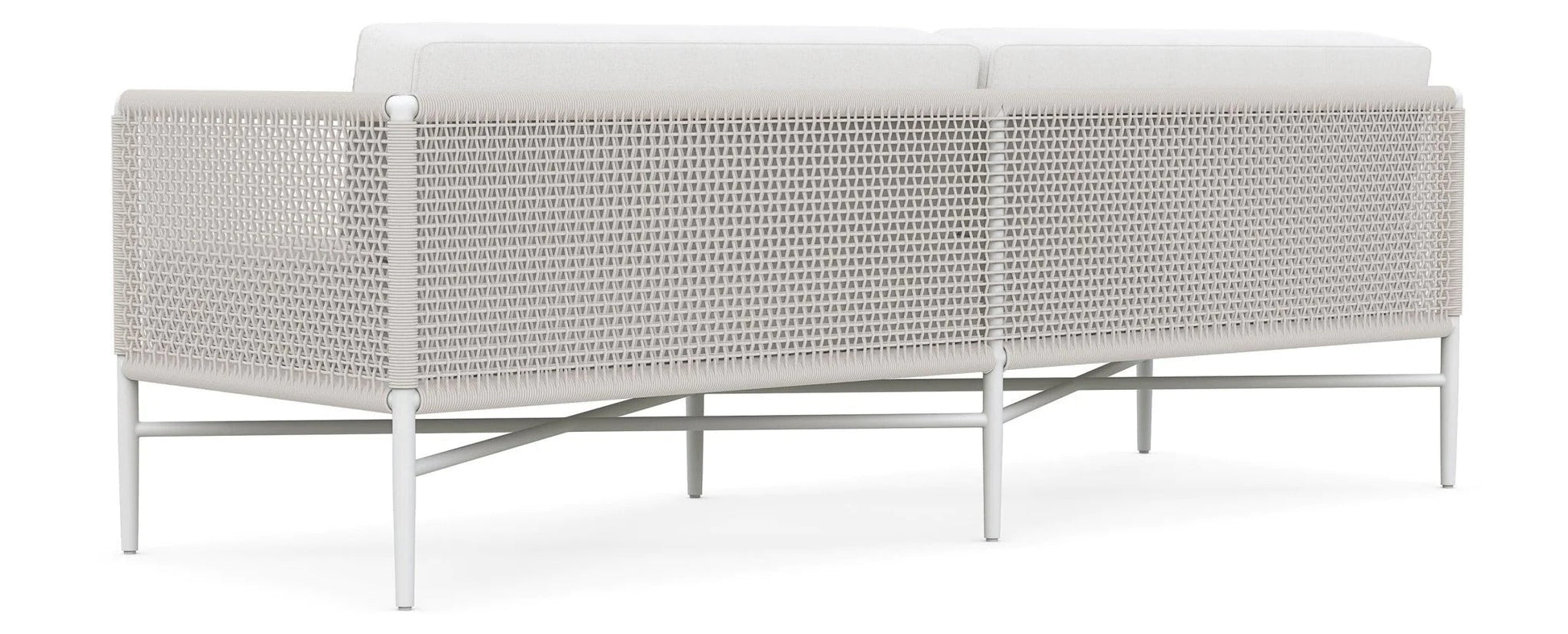 Roza Outdoor Garden Balcony Sofa Set 2 Seater and 2 Single Seater With 1 Center Table Set, Braid & Rope (White + Beige)