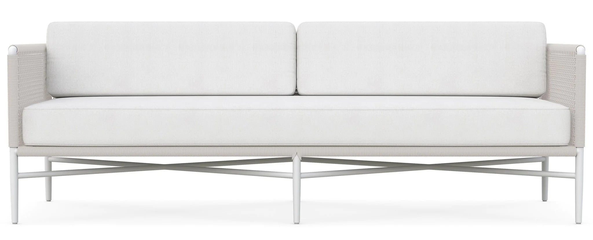 Roza Outdoor Garden Balcony Sofa Set 2 Seater and 2 Single Seater With 1 Center Table Set, Braid & Rope (White + Beige)