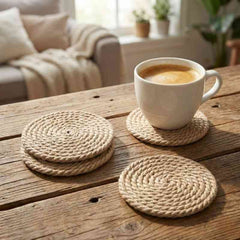 Handmade Cotton Jute Coaster Set of 4