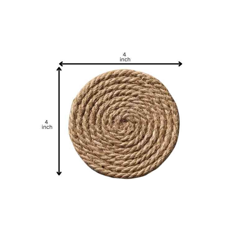 Handmade Cotton Jute Coaster Set of 4