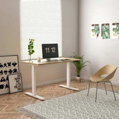 Vantexa cream standing desk with white legs