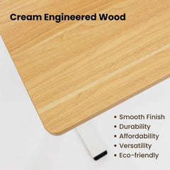 Vantexa cream standing desk with white legs
