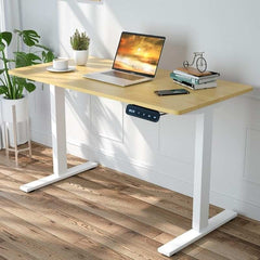 Vantexa cream standing desk with white legs