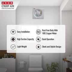 USHA Crisp Air VX Silent Operation 250 mm Exhaust Fan-3