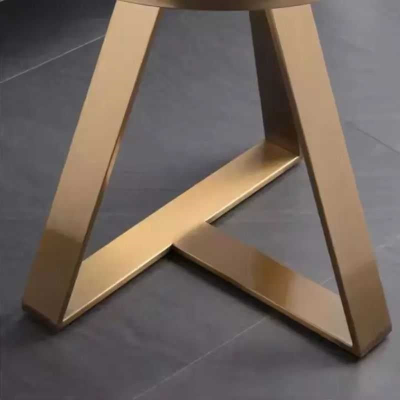 Elysia Side Table | White Marble Top with Gold Frame | Crisscross Base Design | Living Room & Bedroom Use