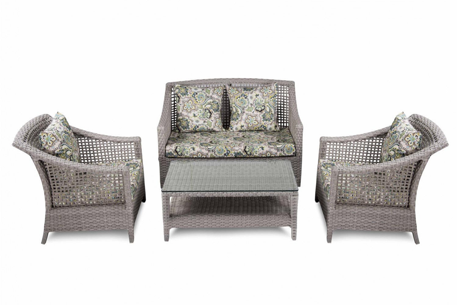Bianchi Outdoor Sofa Set 2 Seater , 2 Single seater and 1 Center Table (Grey)