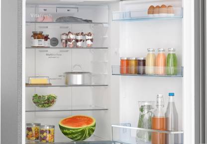 BOSCH 334 L Frost Free Double Door 2 Star Convertible Refrigerator (Shiney Silver, Grey, CTC35S02GI)