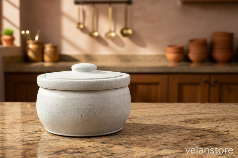 Soap Stone Traditional Curd Setter/ Storage Container Small (300-450 ml)