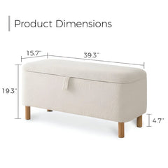 Fabric ottoman bench with storage