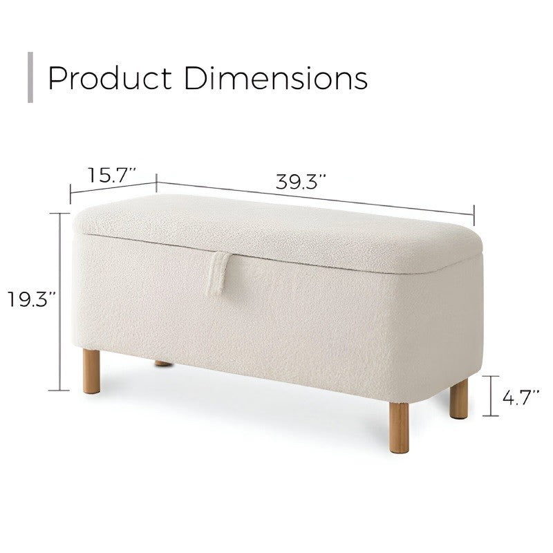 Fabric ottoman bench with storage