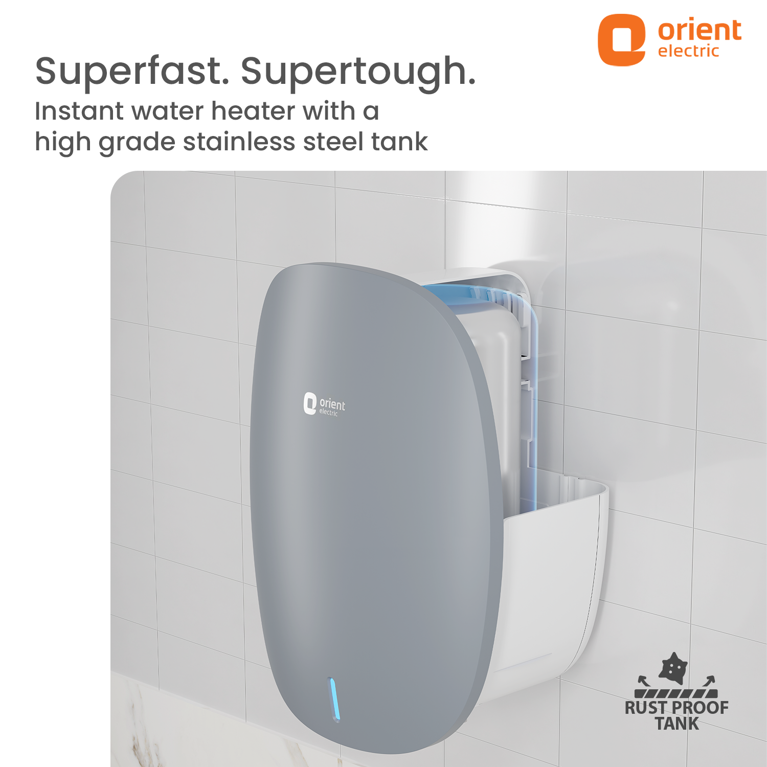 Instaflo Neo 3L Instant Water Heater (Geyser) | Suitable for low & mid rise buildings | 6 years Tank Warranty | Matt Finish Slate Grey