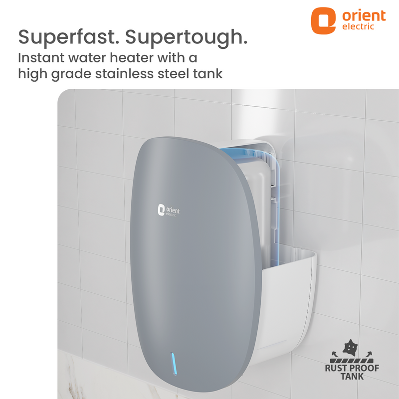 Instaflo Neo 3L Instant Water Heater (Geyser) | Suitable for low & mid rise buildings | 6 years Tank Warranty | Matt Finish Slate Grey