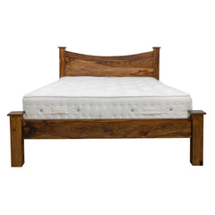 Sierra Curved Bed – Elegant Solid Sheesham Wood Queen Size Bed