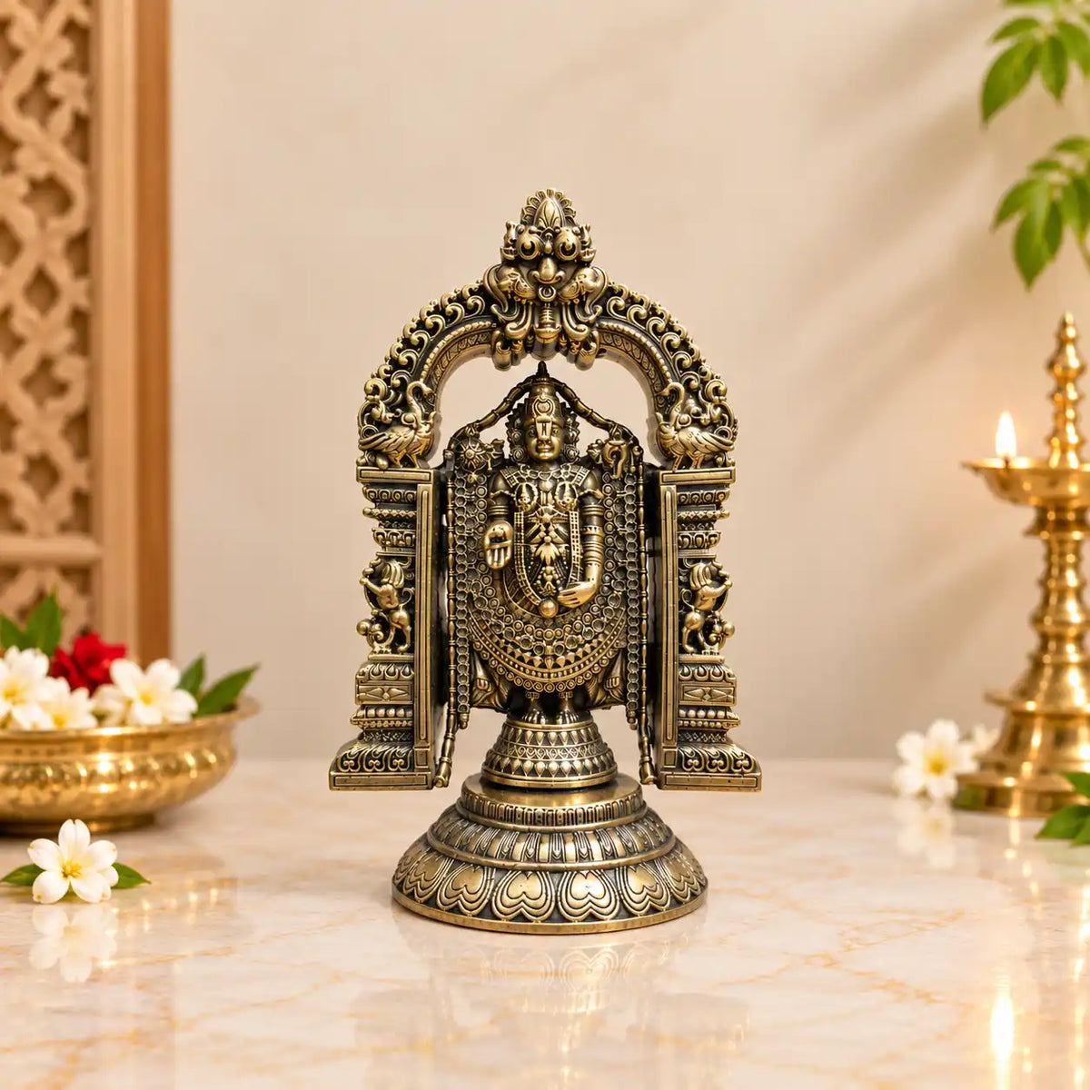 Brass Tirupati Balaji/Venkateshwar lightweight Idol