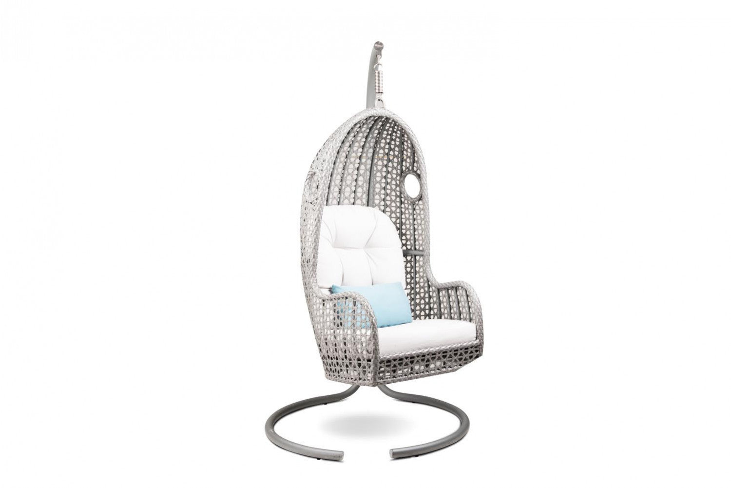 Violante Single Seater Hanging Swing With Stand For Balcony , Garden Swing (Grey)