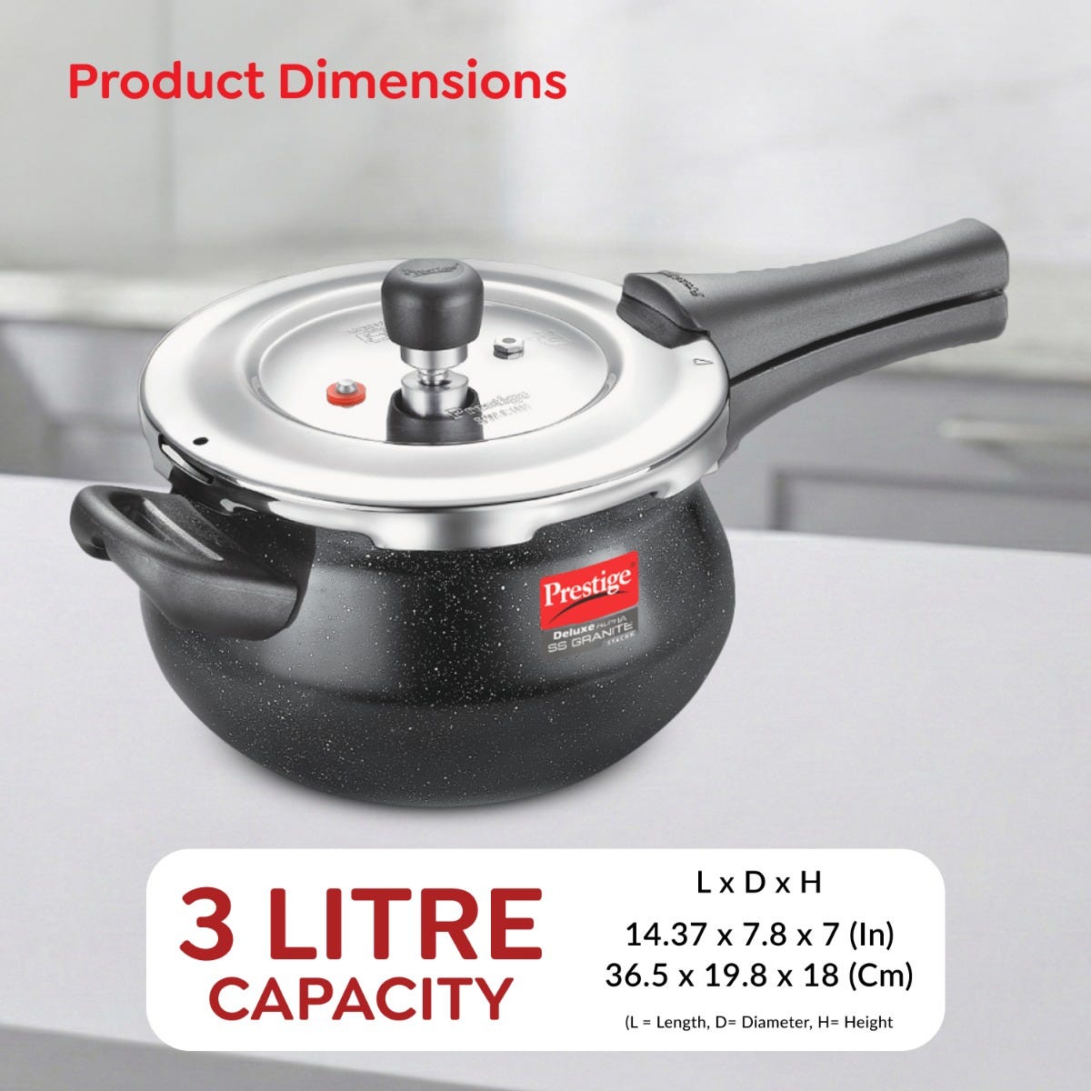 Prestige Deluxe Alpha Stainless Steel Pressure Cooker 3.0 L, Prestige Omega Deluxe Granite Non-stick Round Base Omni Tawa, 25 cm (Black)