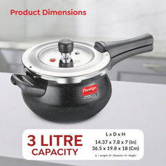 Prestige Deluxe Alpha Stainless Steel Pressure Cooker 3.0 L, Prestige Omega Deluxe Granite Non-stick Round Base Omni Tawa, 25 cm (Black)