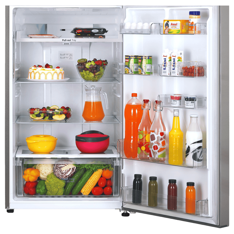 LG 446 Litres 1 Star Frost Free Double Door Convertible Refrigerator with Door Cooling Plus Technology (GL-T502CPZR, Shiny Steel)