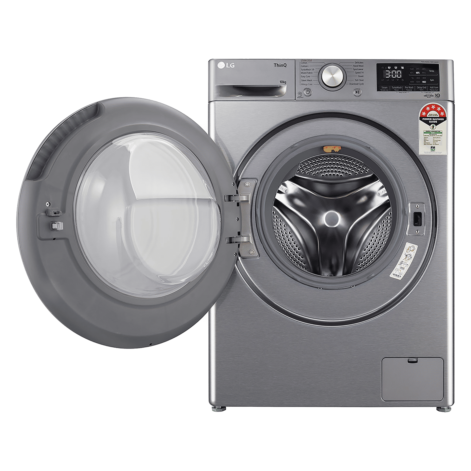 LG 10 kg 5 Star Fully Automatic Front Load Washing Machine (FHP1410Z7P.APSQEIL, Smart Diagnosis, Platinum Silver)