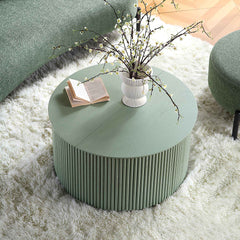 Velin Solidwood Round Coffee Table with Storage