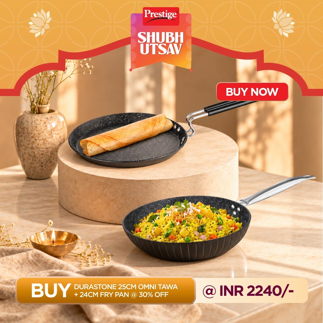 Prestige Durastone Hard Anodised 6 Layer Non-Stick Omni Tawa, 25 cm (Black), Prestige Durastone Hard Anodised 6 Layer Non-Stick Fry Pan, (24 cm, 1.9 Litre) (Black)
