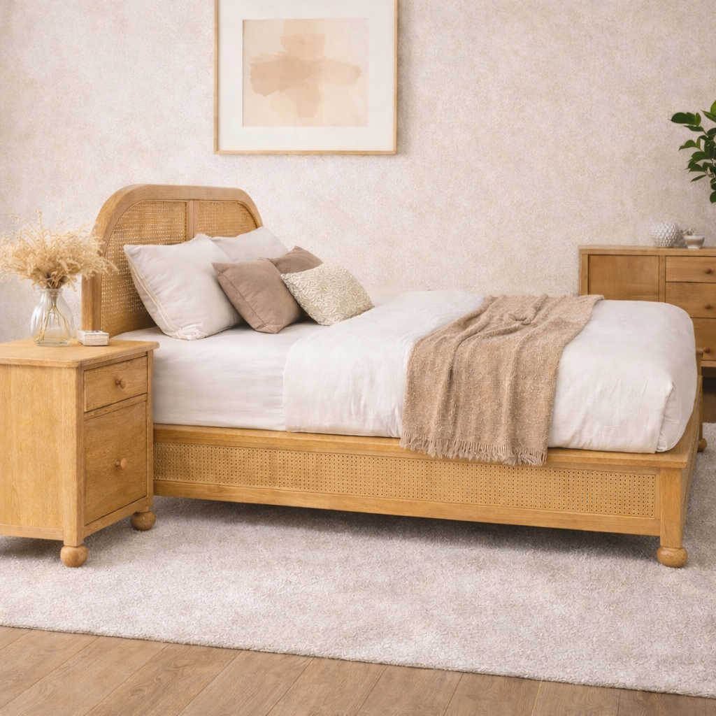 Valencia Rattan Bed With  Drawer Storage