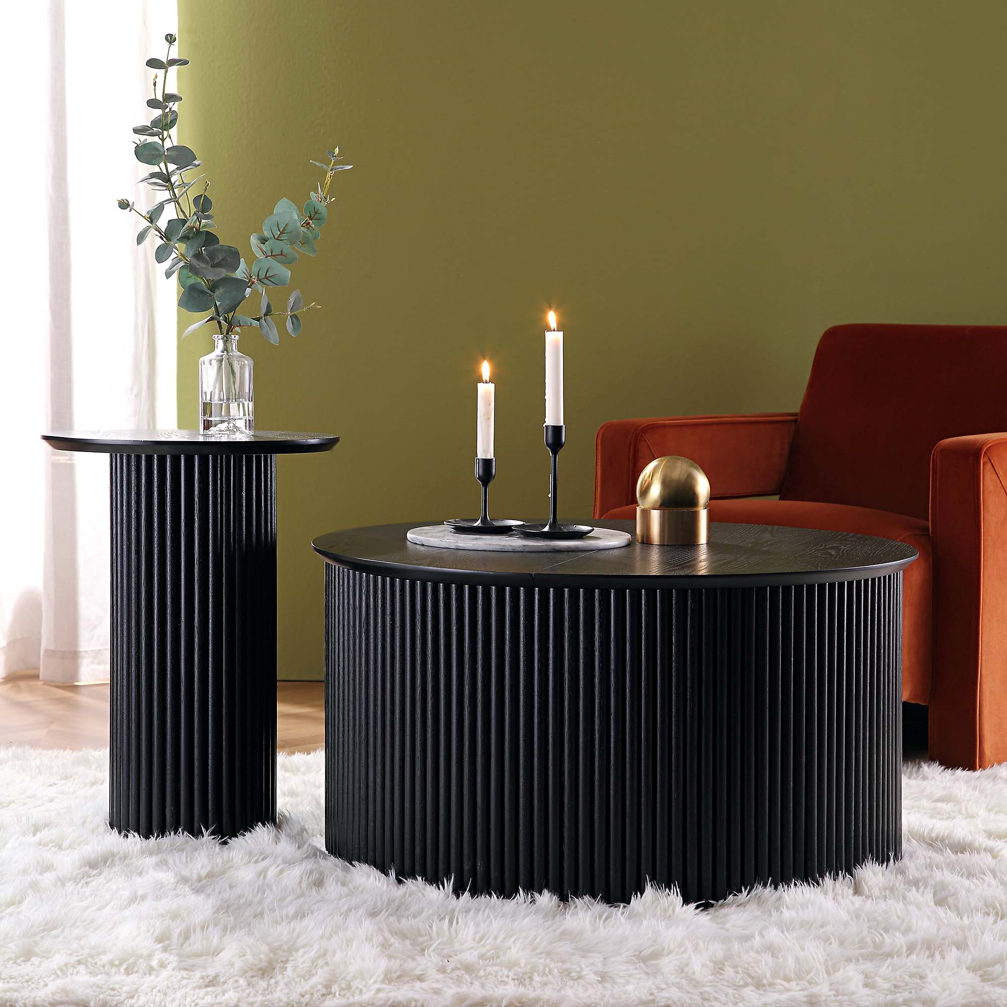 Velin Solid Wood Round Side Table