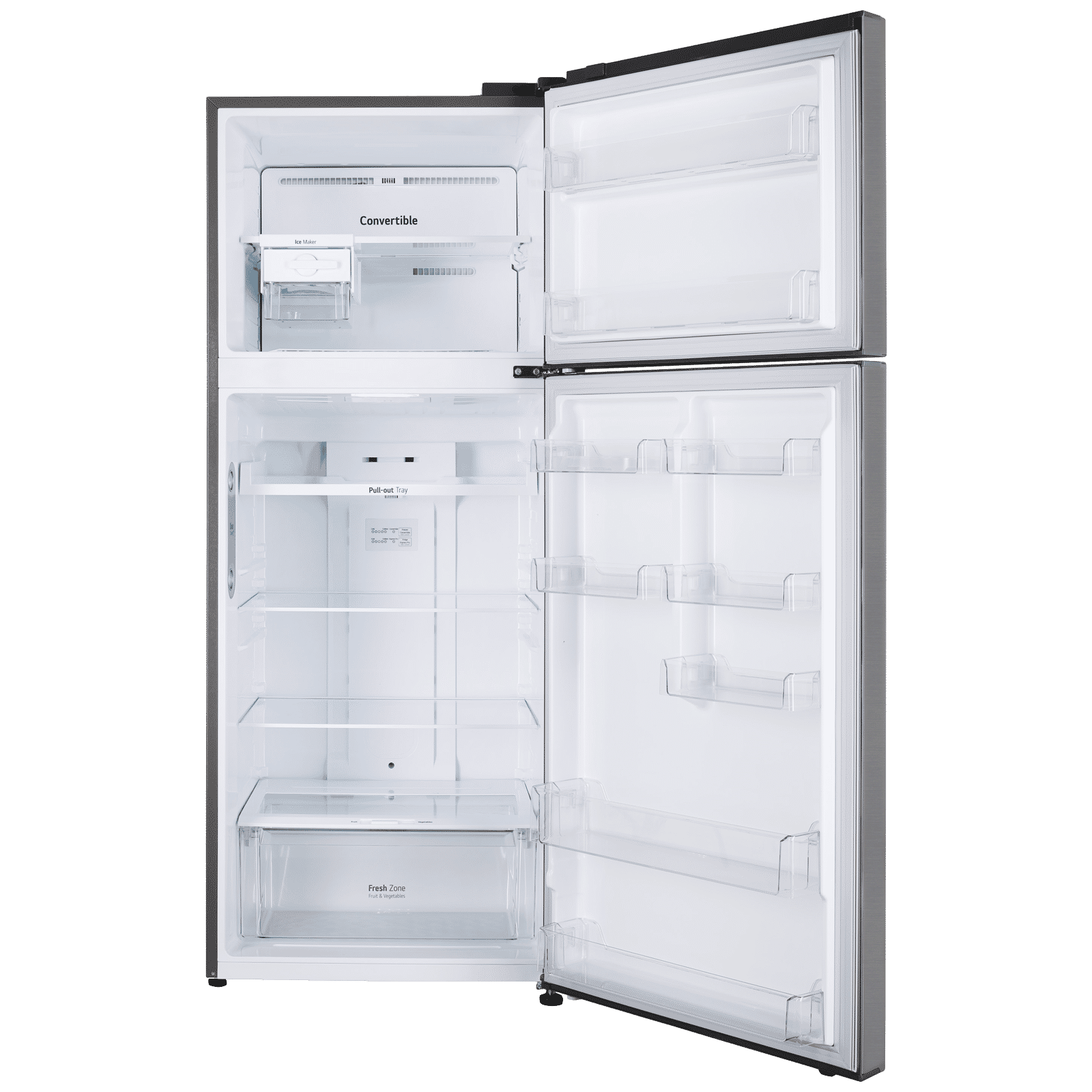LG 446 Litres 1 Star Frost Free Double Door Convertible Refrigerator with Door Cooling Plus Technology (GL-T502CPZR, Shiny Steel)