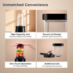Prestige POTG 28AC 28L OTG, 1500W, Air Fry, Rotisserie, 2 Heaters, Timer, 2Y Warranty + Prestige Nutri-Zen Mixer Grinder, 3 Polycarbonate Jars (Big 1000ml, Sipper with Handle 700ml, Small 700ml)