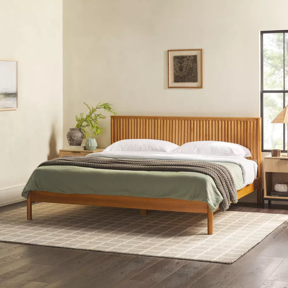 Velin Home King Reeded headboard bed