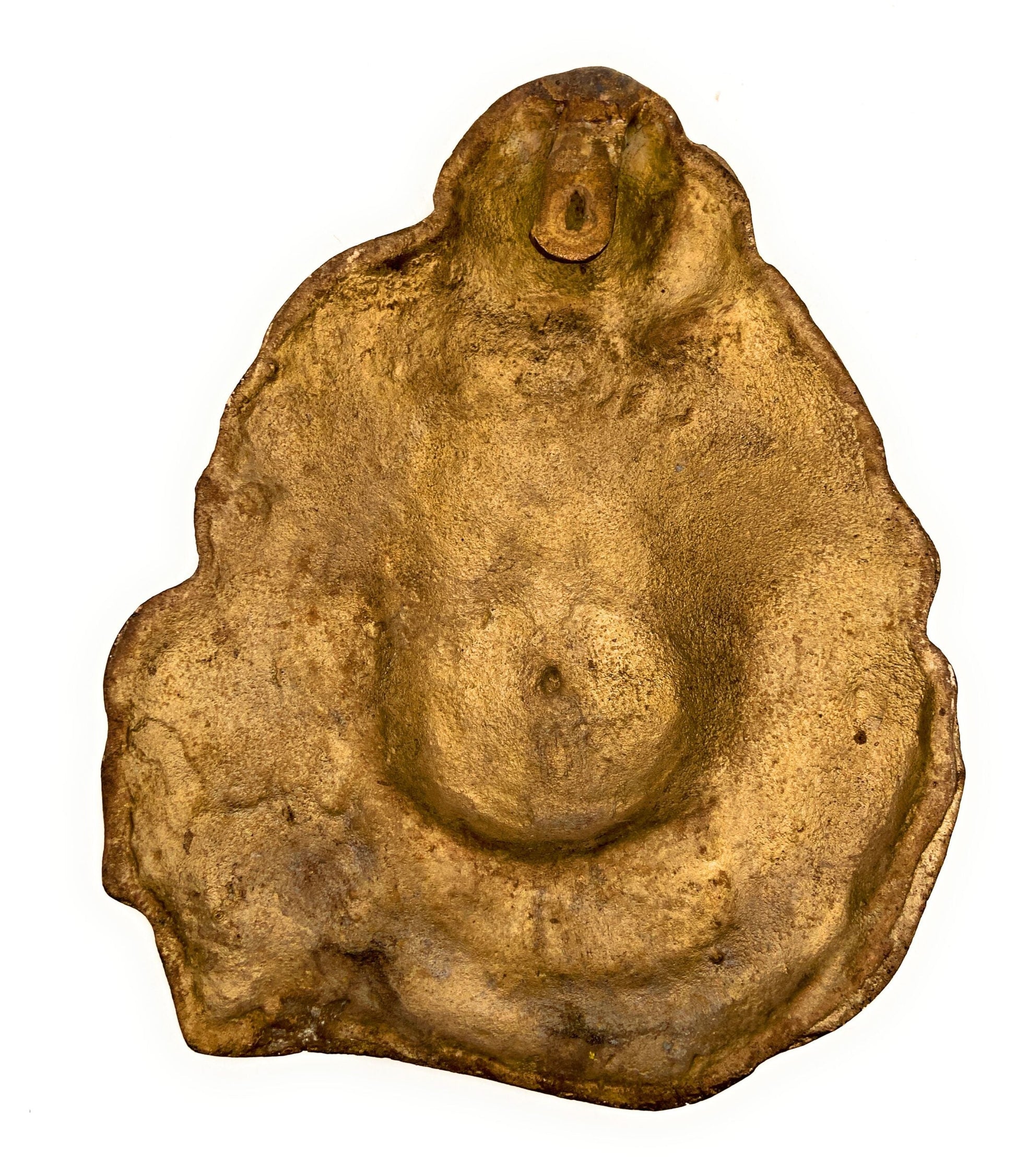 Brass Shiva Face, Peetal Mahadev Mukha, Pital Bholenath Mask, Rudra Idol Wall Decor, Gold, 8.5 Inch, 1 Piece