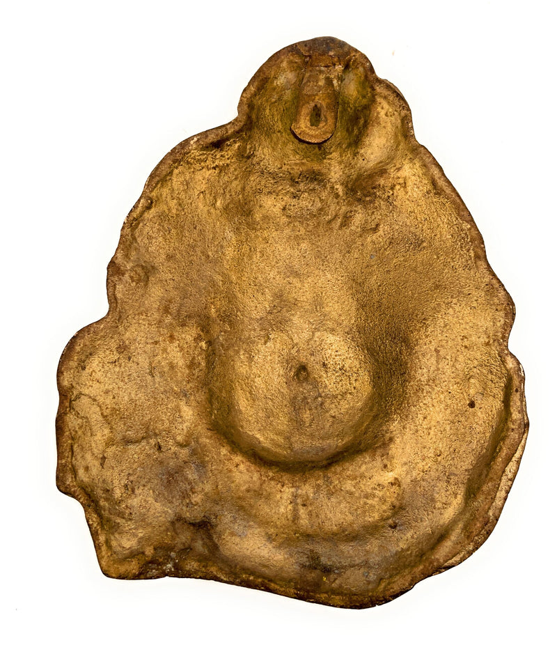 Brass Shiva Face, Peetal Mahadev Mukha, Pital Bholenath Mask, Rudra Idol Wall Decor, Gold, 8.5 Inch, 1 Piece
