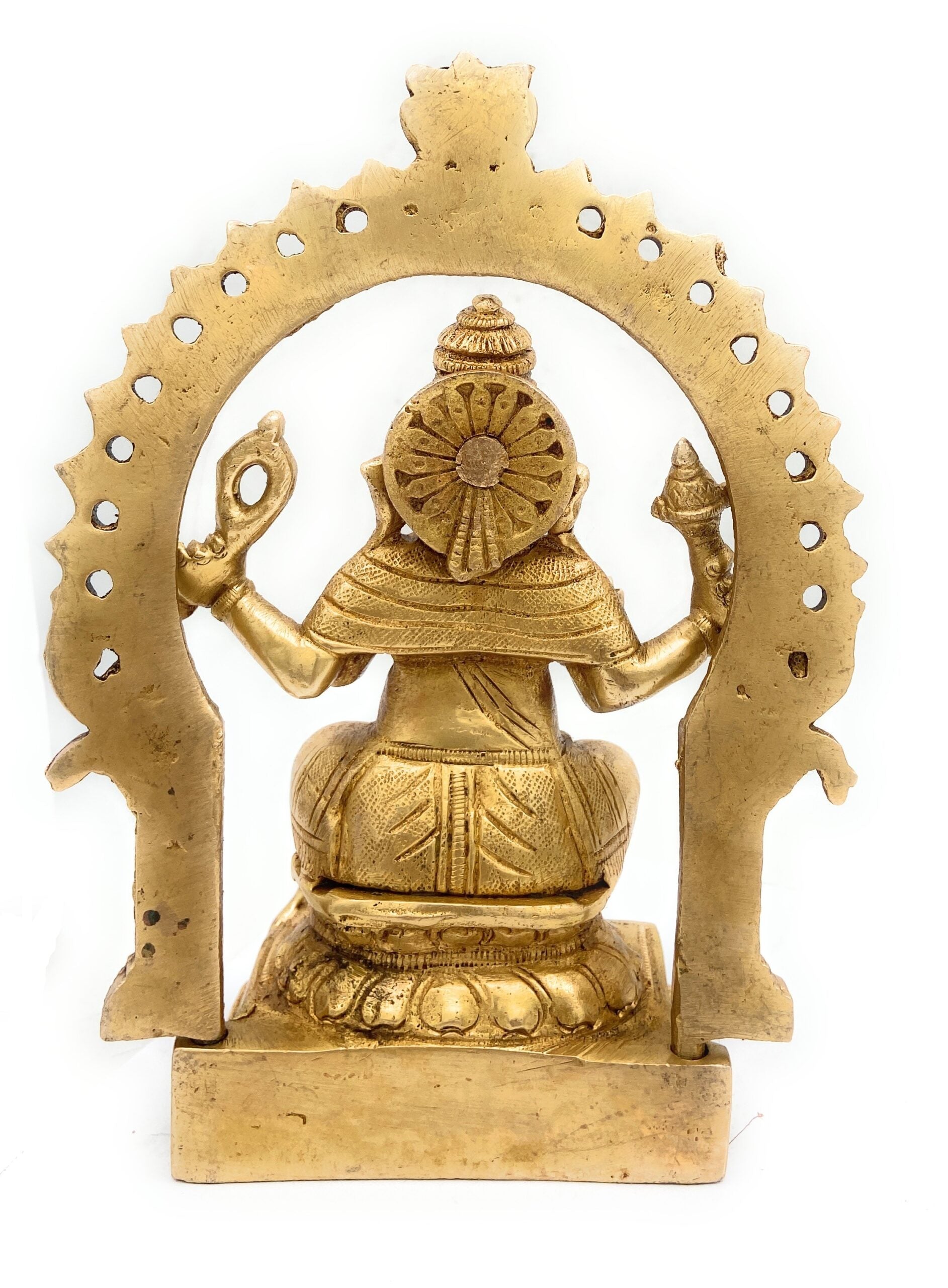 Brass Ganesha Idol, Siddhivinayak Murti, Vinayaka Statue, Ganapati Figurine, Vighnaharta Lord, Lambodara Elephant God, Ekadanta Home Decor & Pooja Idol,Gold, 8 Inch, 1 Piece