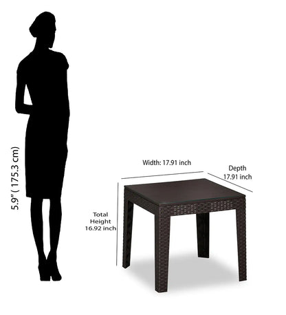 Nilkamal Breeze 2 Seater Balcony Sofa set with Round Center Table with Glass