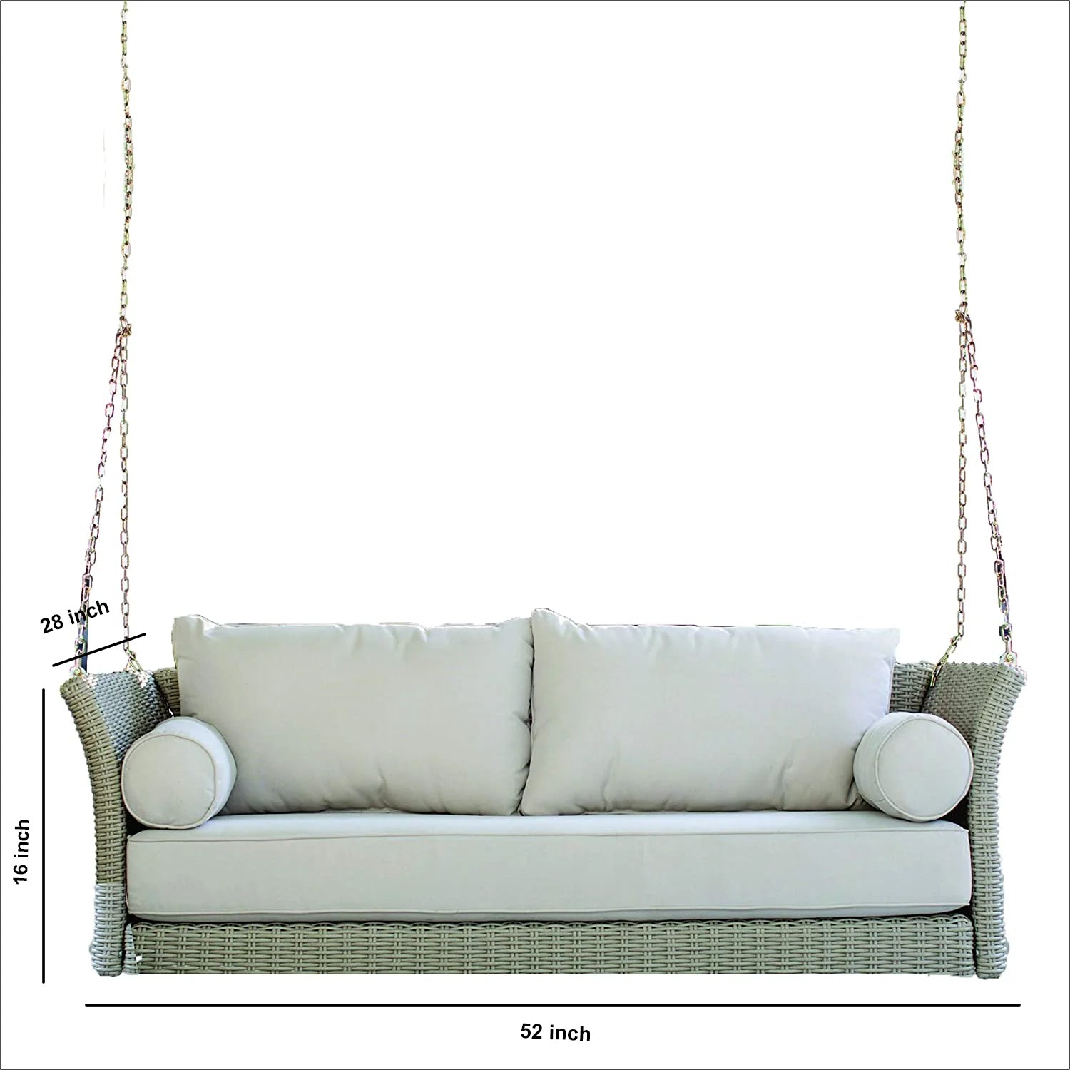 Fiorentini Double Seater Hanging Swing Without Stand For Balcony , Garden Swing (Beige)