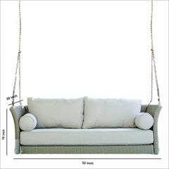Fiorentini Double Seater Hanging Swing Without Stand For Balcony , Garden Swing (Beige)