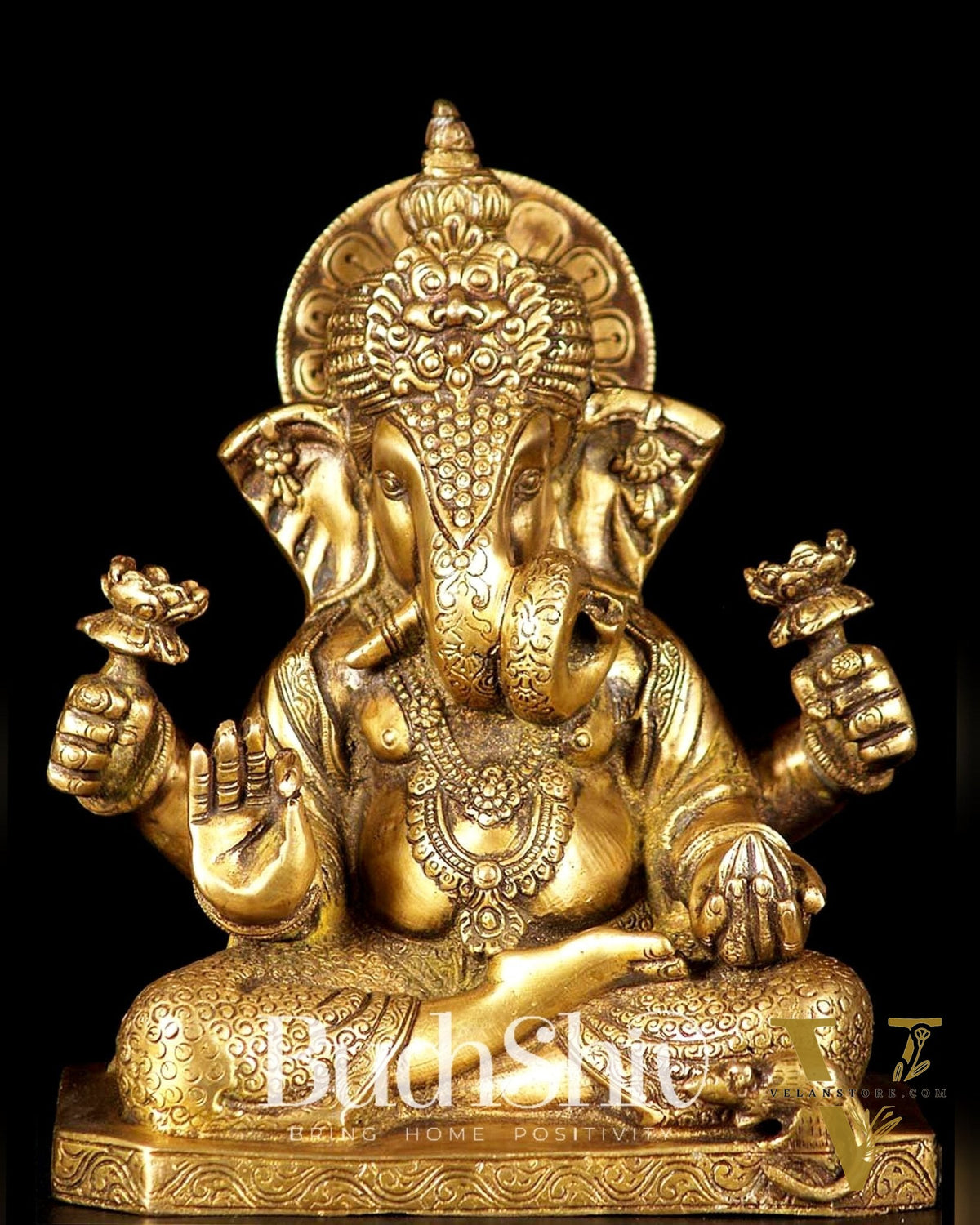 Dagdusheth Ganpati Brass Statue 9 inch