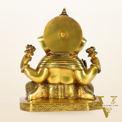 Dagdusheth Ganpati Brass Statue 9 inch