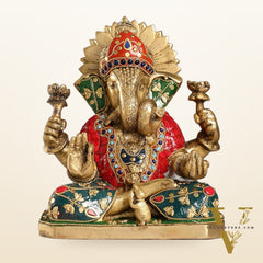 Dagdusheth Ganpati Brass Statue stonework