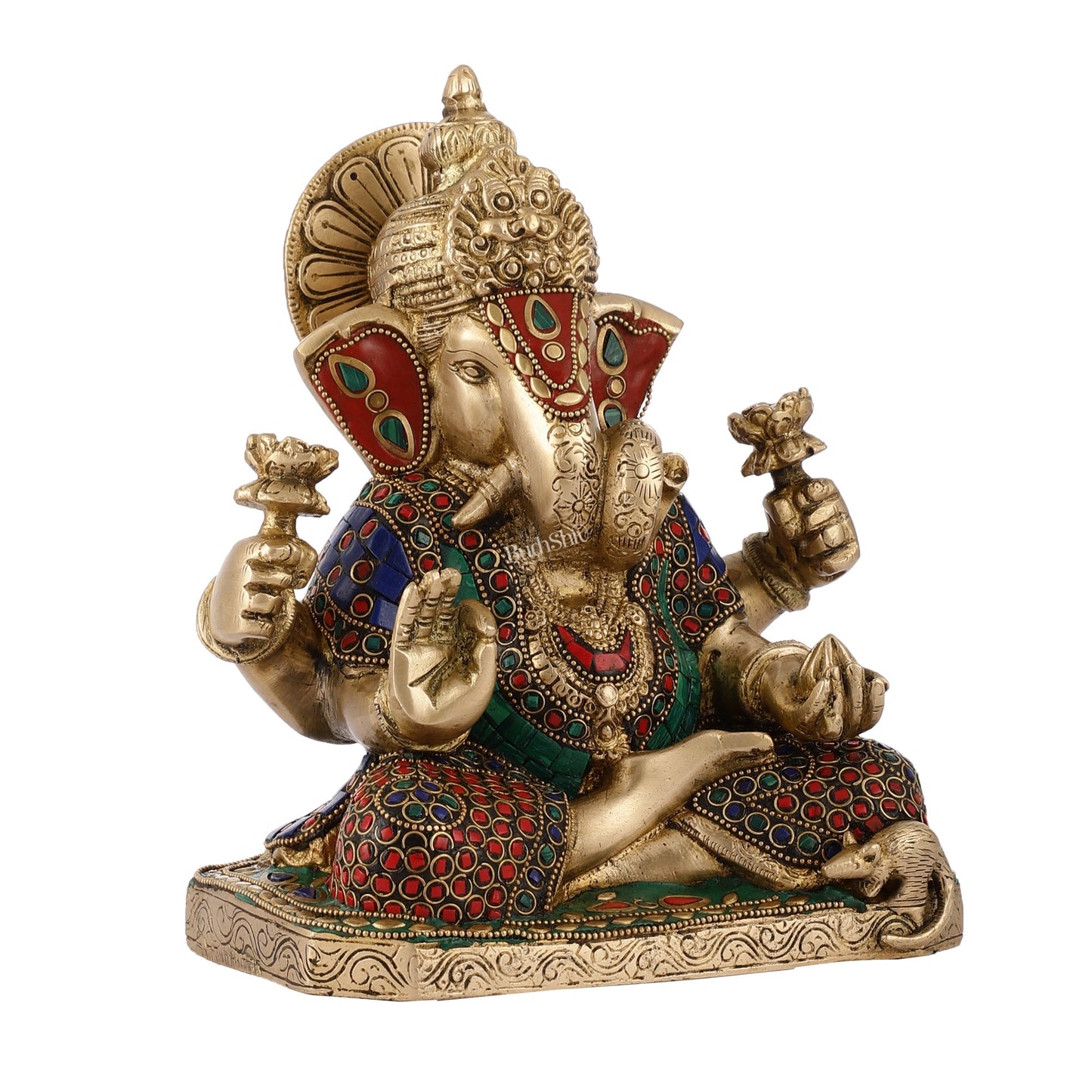Dagdusheth Ganpati Brass Statue stonework