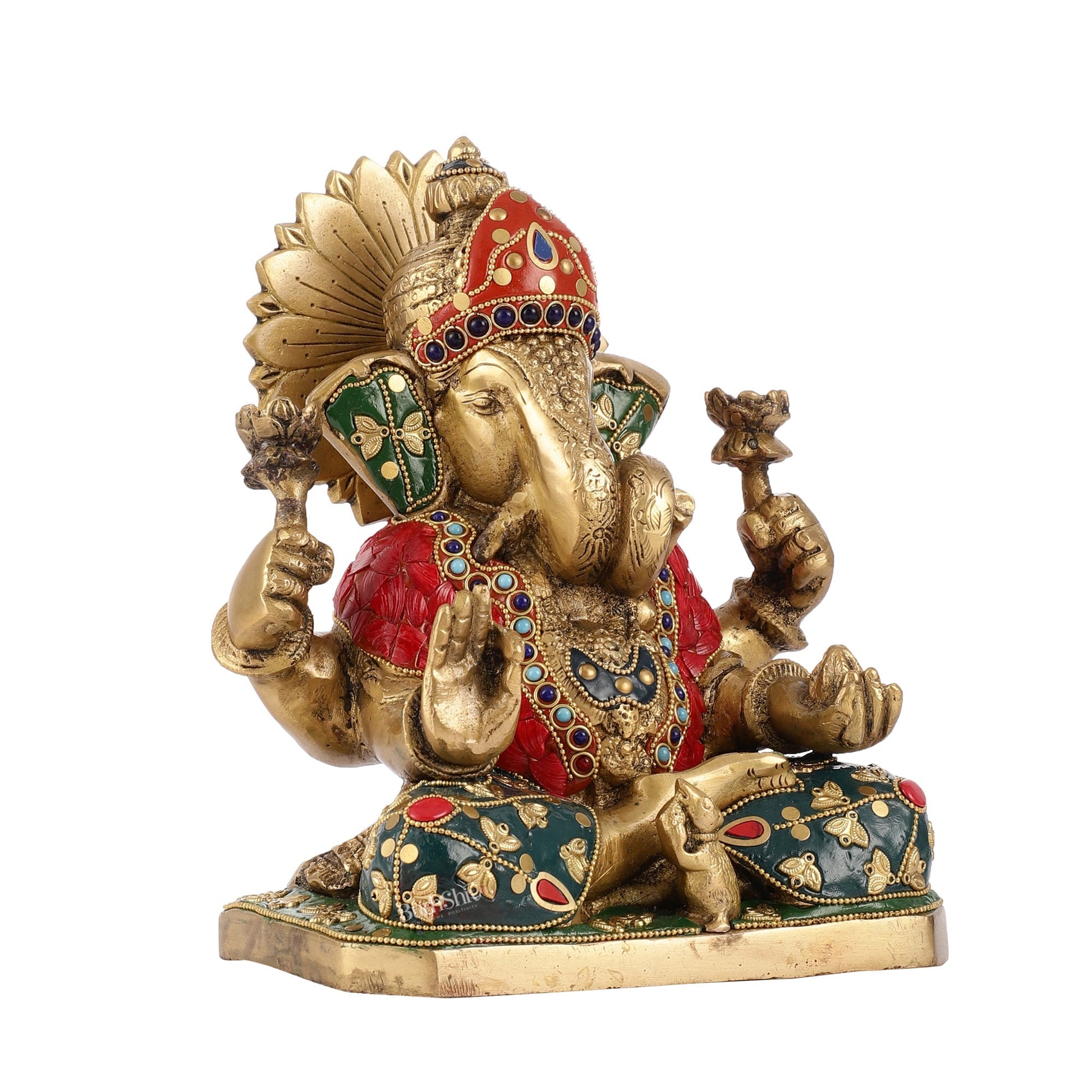 Dagdusheth Ganpati Brass Statue stonework