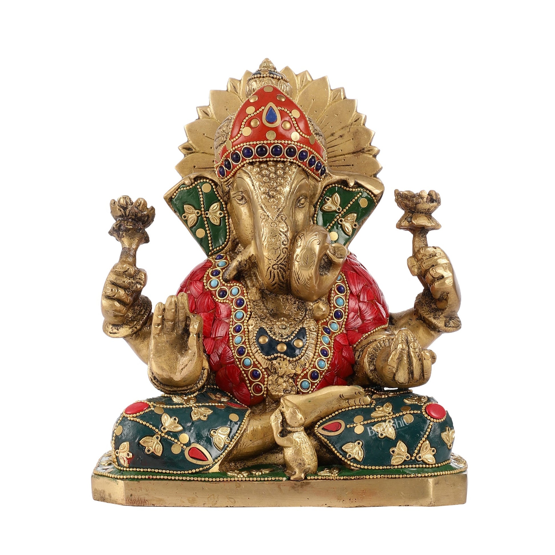Dagdusheth Ganpati Brass Statue stonework