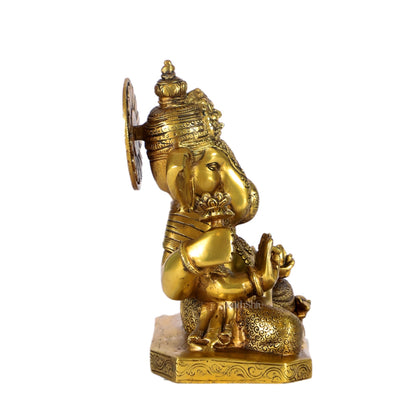 Dagdusheth Ganpati Brass Statue 9 inch