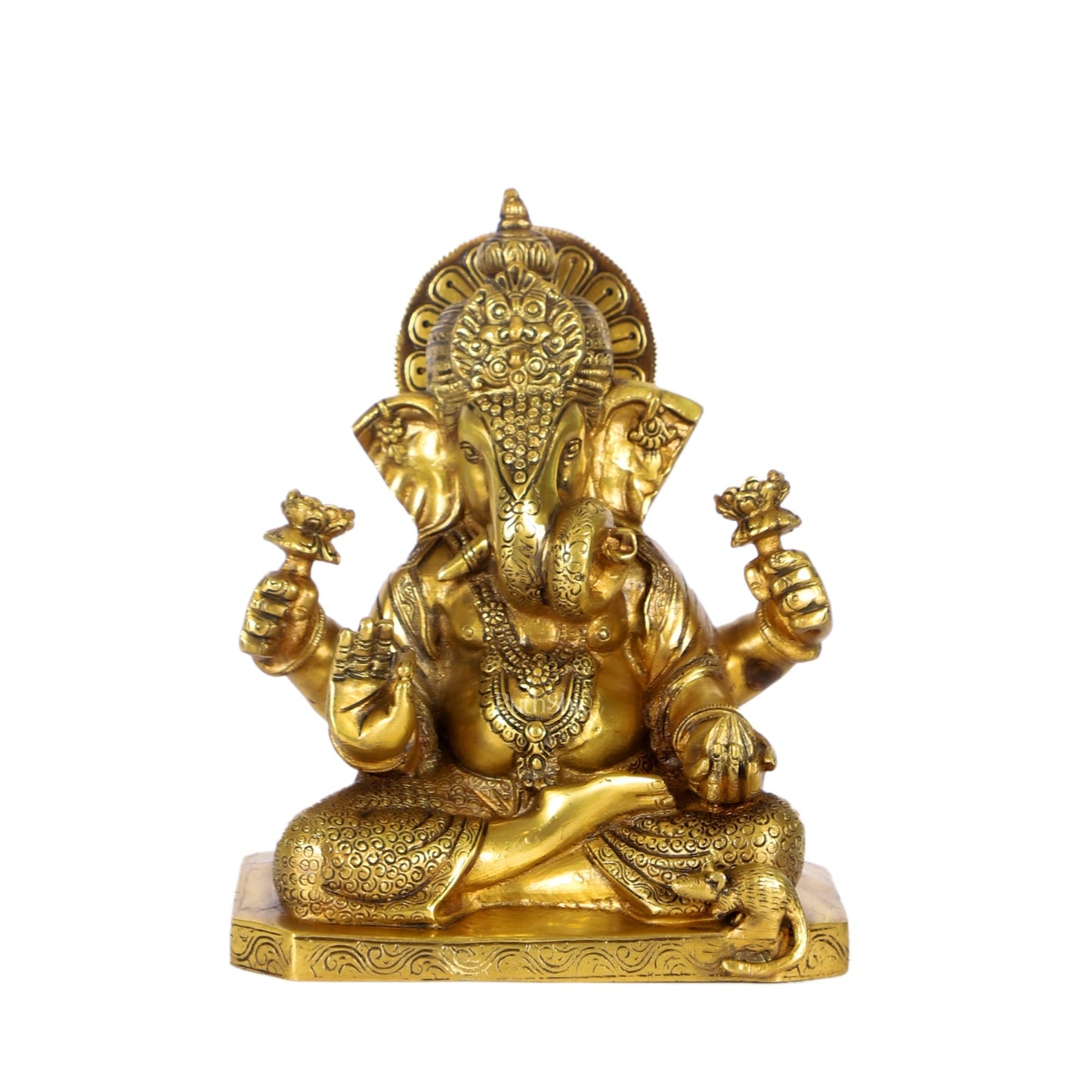 Dagdusheth Ganpati Brass Statue 9 inch