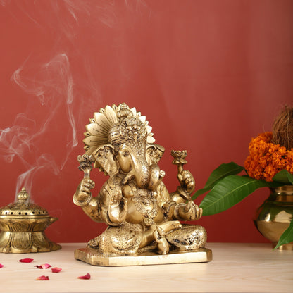 Dagdusheth Ganpati Brass Statue