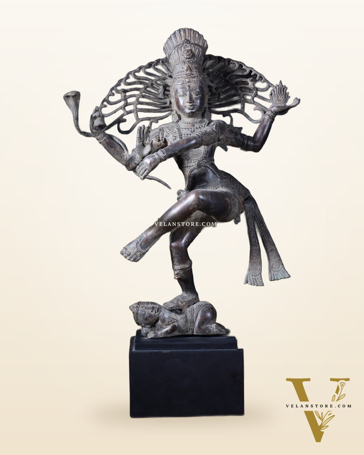 Dancing Shiva as Nataraja – Indonesian Bronze 22" Handcrafted Vintage Sculpture