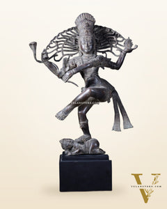 Dancing Shiva as Nataraja – Indonesian Bronze 22" Handcrafted Vintage Sculpture