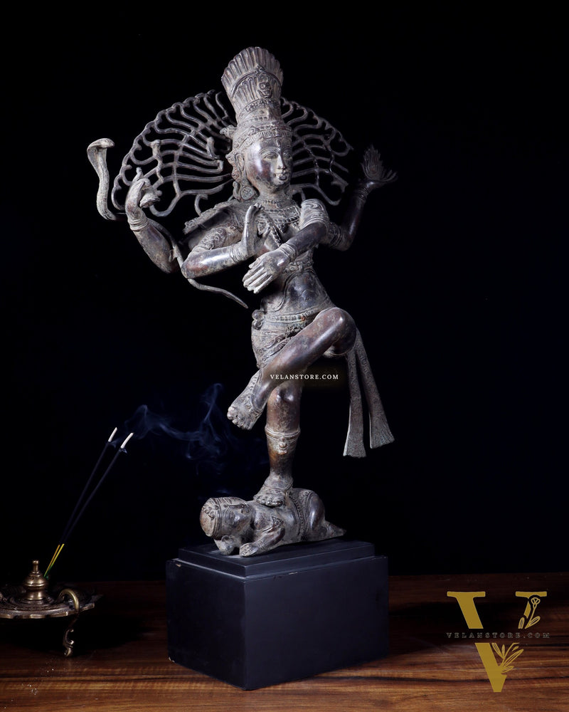 Dancing Shiva as Nataraja – Indonesian Bronze 22" Handcrafted Vintage Sculpture